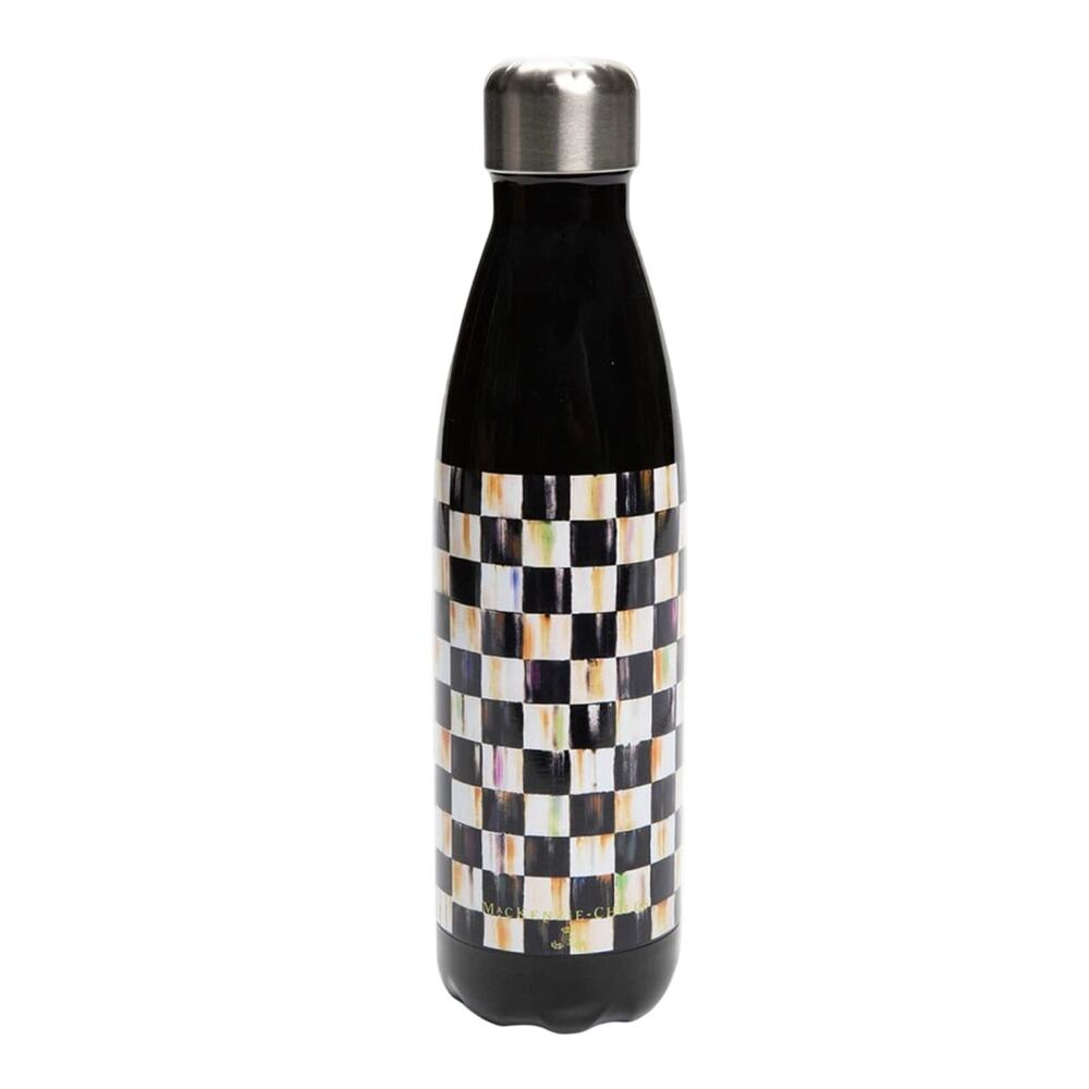 RARE Mackenzie Childs Courtly Check Water Bottle